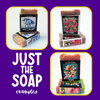 A variety of soaps in matching pairs as examples for the Just the Soap Box.