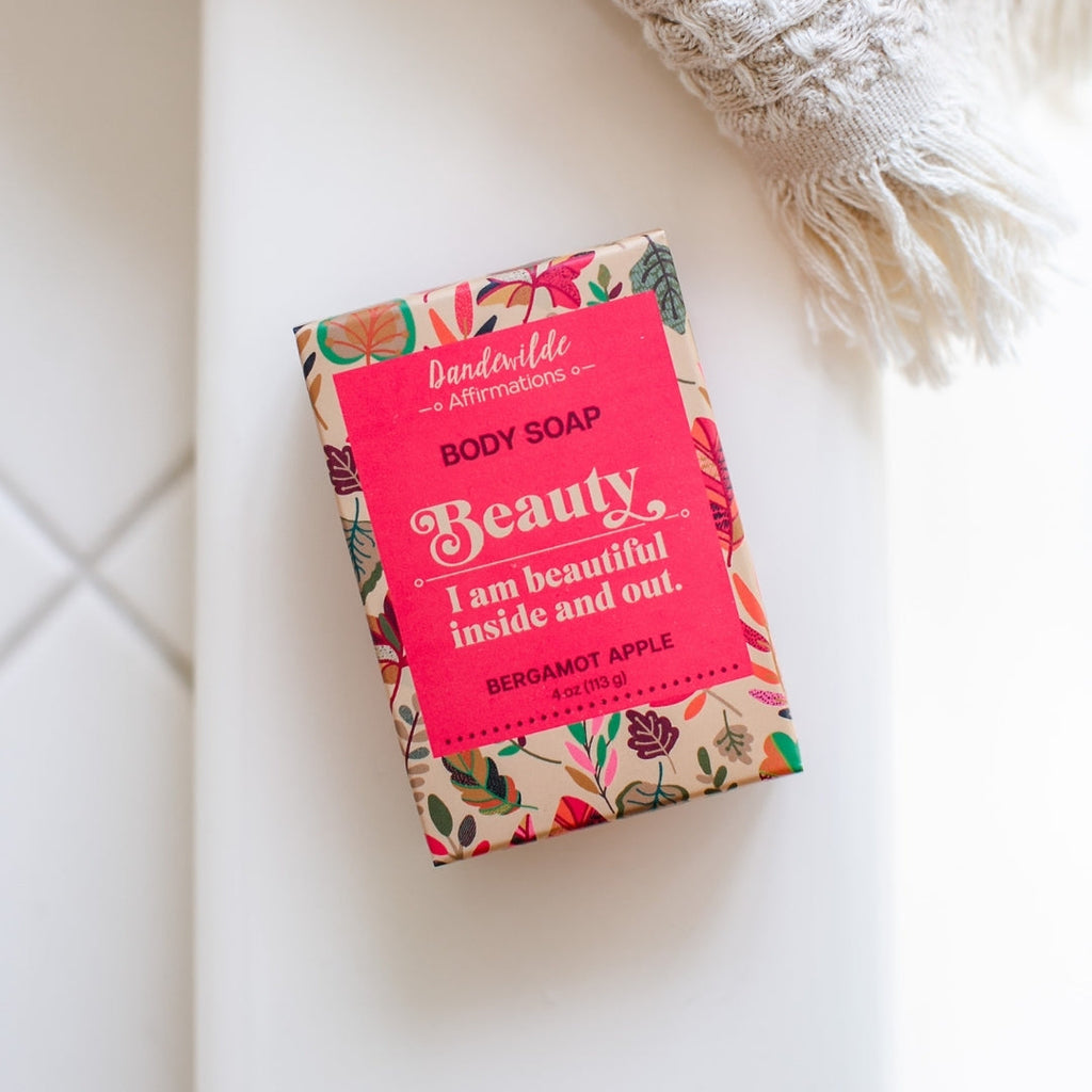 Soapy Gnome Dandewilde Affirmation Soap: Beauty - I am beautiful inside & out. - Bergamot Apple