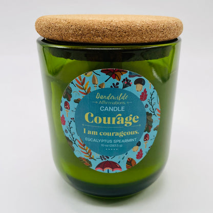 Dandewilde Affirmations -- Candle -- Courage -- Eucalyptus Peppermint