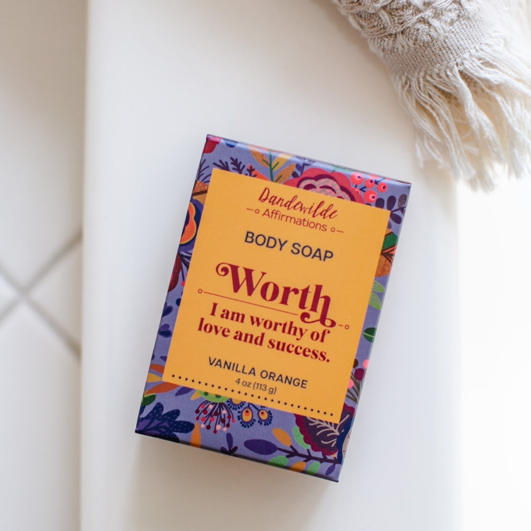 Soapy Gnome Dandewilde Affirmation Soap: Worth - I am worthy of love and success. - Vanilla Orange