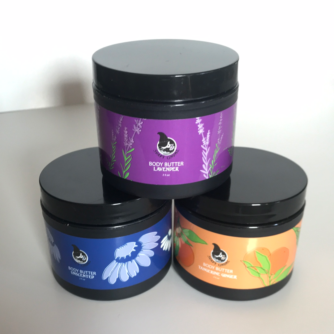 Soapy Gnome Body Butter - Unscented, Lavender, Tangerine Ginger
