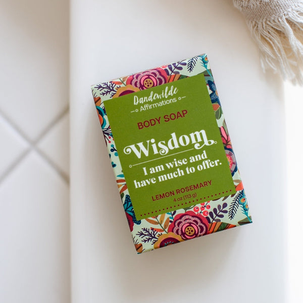 Soapy Gnome Dandewilde Affirmation Soap: Wisdom - I am wise and have much to offer. - Lemon Rosemary